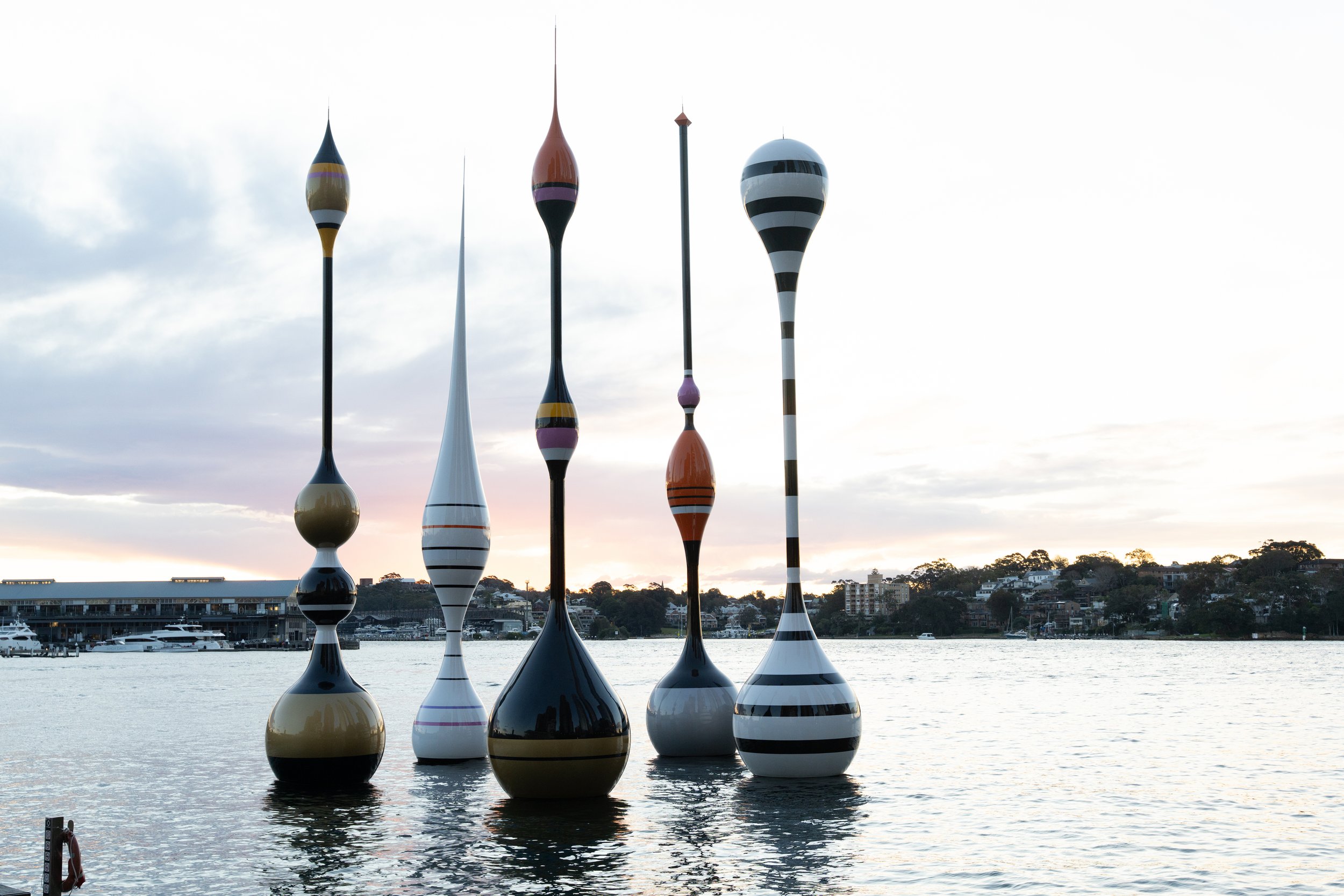 Mikala Dwyer, Monuments for Fishes, carbon fibre, fibreglass and steel, variable dimensions