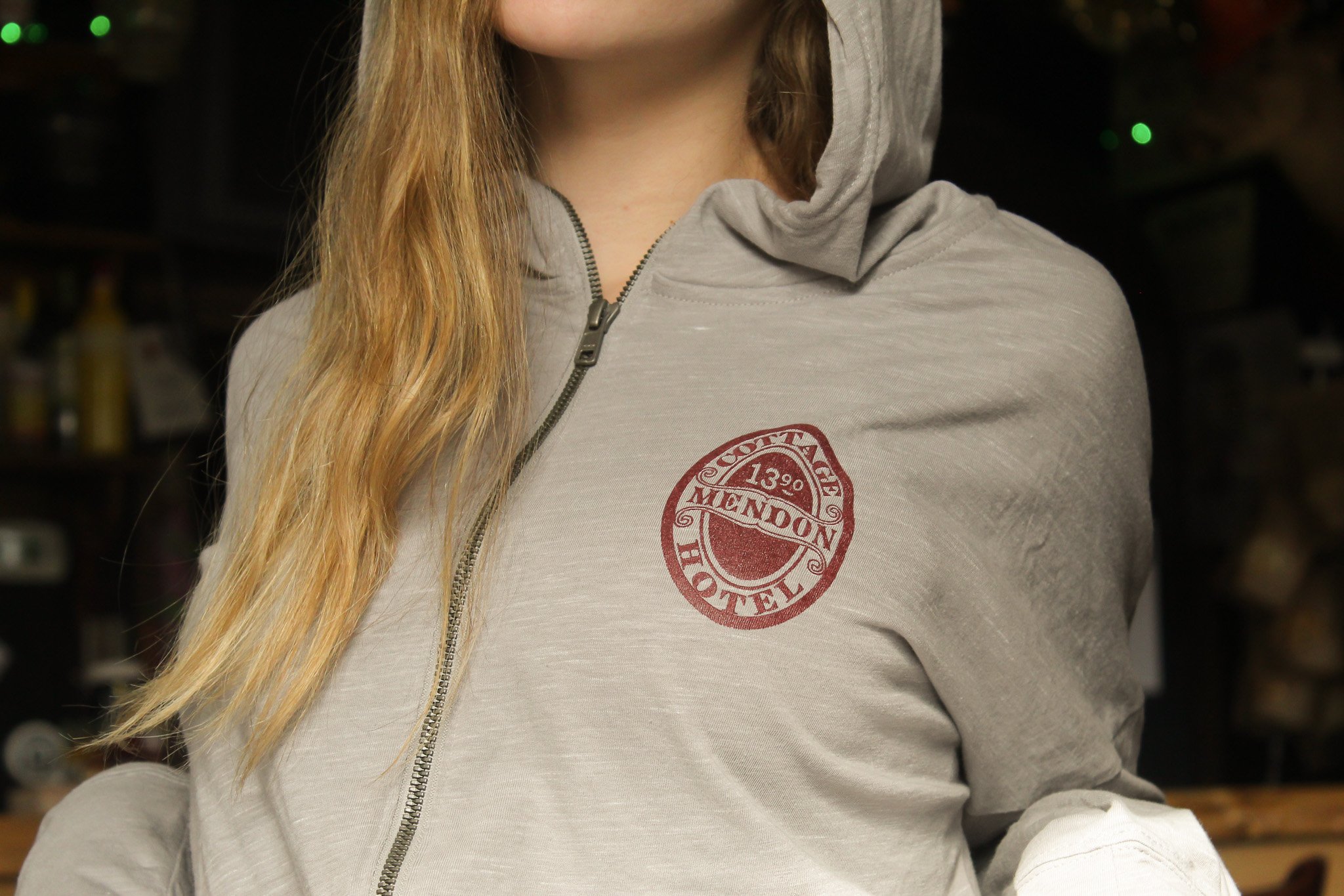 Cottage Hotel of Mendon Gray Hoodie Merch Mendon NY Front View.jpg