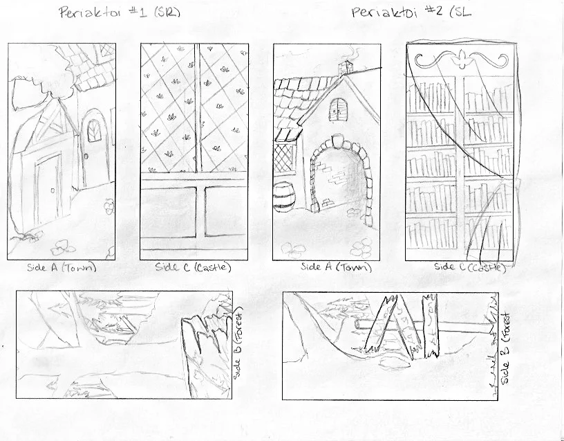 Final B&W sketch for periaktoi facings