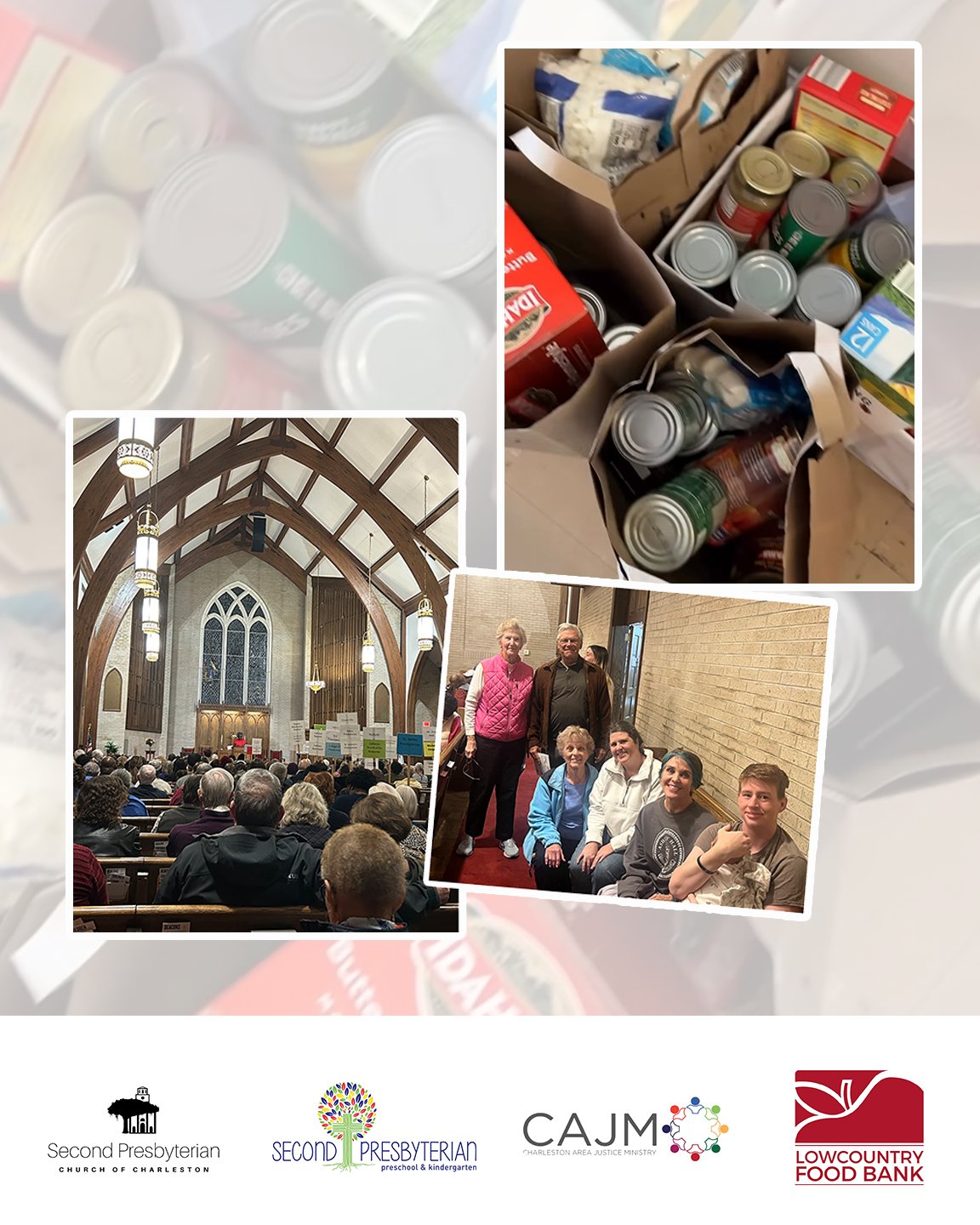 Our &quot;1st Sunday Food Drive&quot; donations this month went to support SPK&rsquo;s food drive with Lowcountry Food Bank. Thank you so much to all those that helped contribute to this wonderful fundraiser, providing food for our community in all m