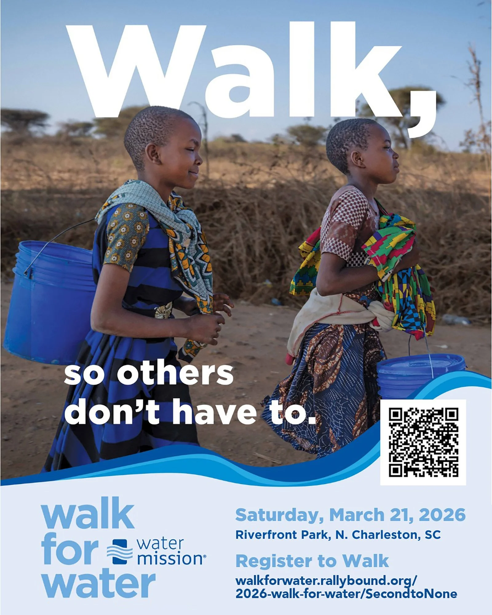 Walk for Water 2026 is next Saturday at Riverfront Park. Register to walk with us or donate to support our &ldquo;Second to None&rdquo; team! 
Millions of women and children walk more than three miles to collect their family's daily water needs. Sinc