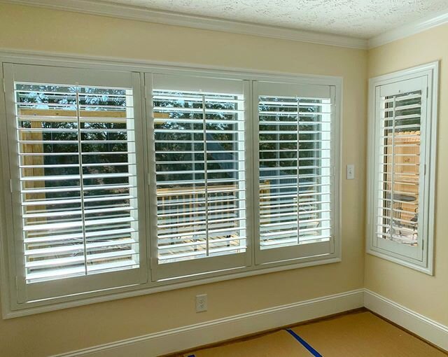 Remodel was completed and ready for our custom plantation shutters!  Another happy customer! 
Contact us if you&rsquo;d like an estimate!😊