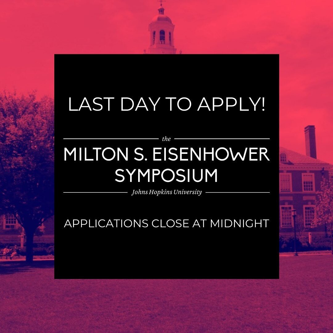 Link in our bio!

Hi again! Today is the last day to apply to join the MSE Symposium! Don't miss out on joining a great team of students committed to delivering world-class speakers to the Hopkins community!