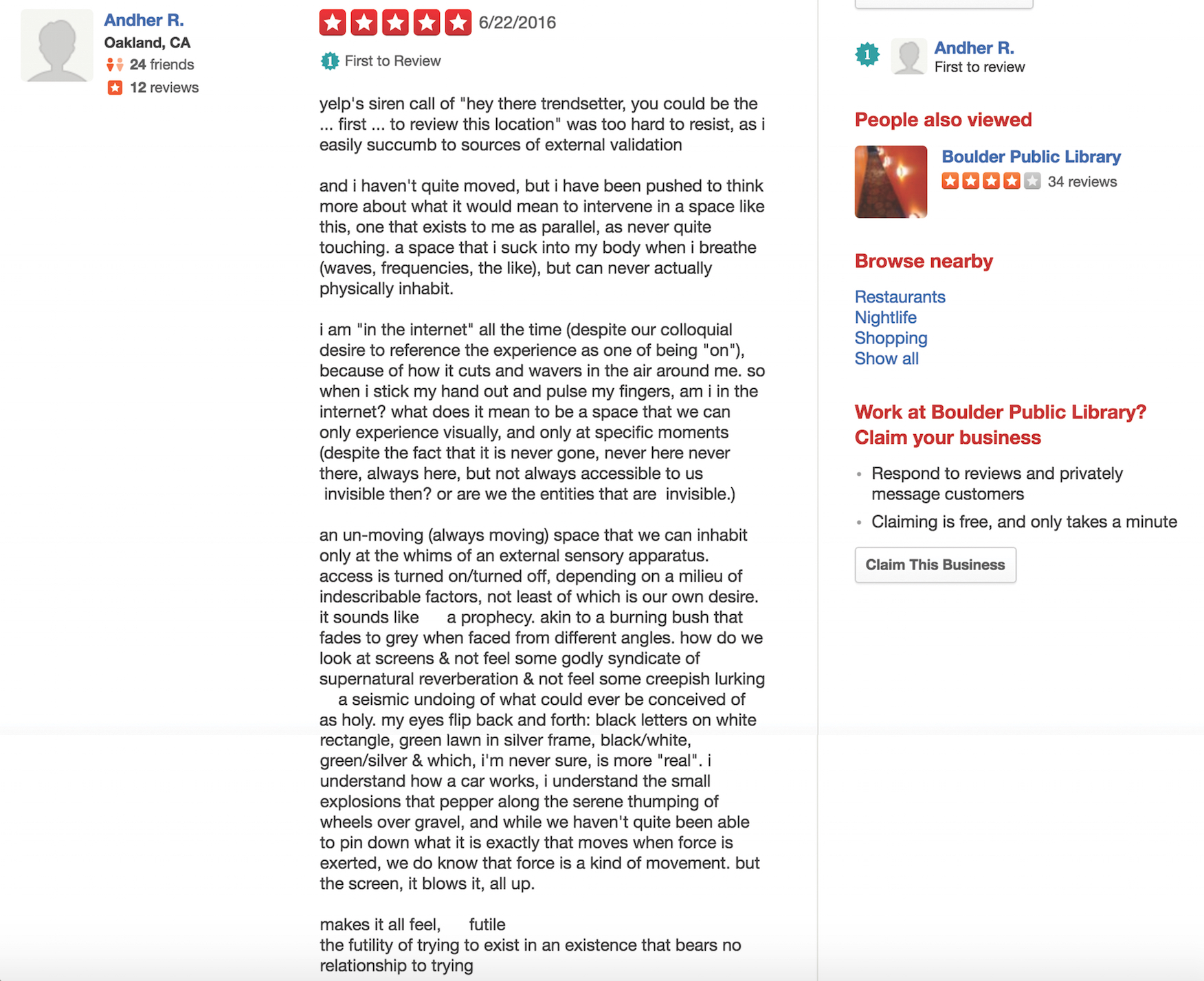 boulder public library, 5 stars