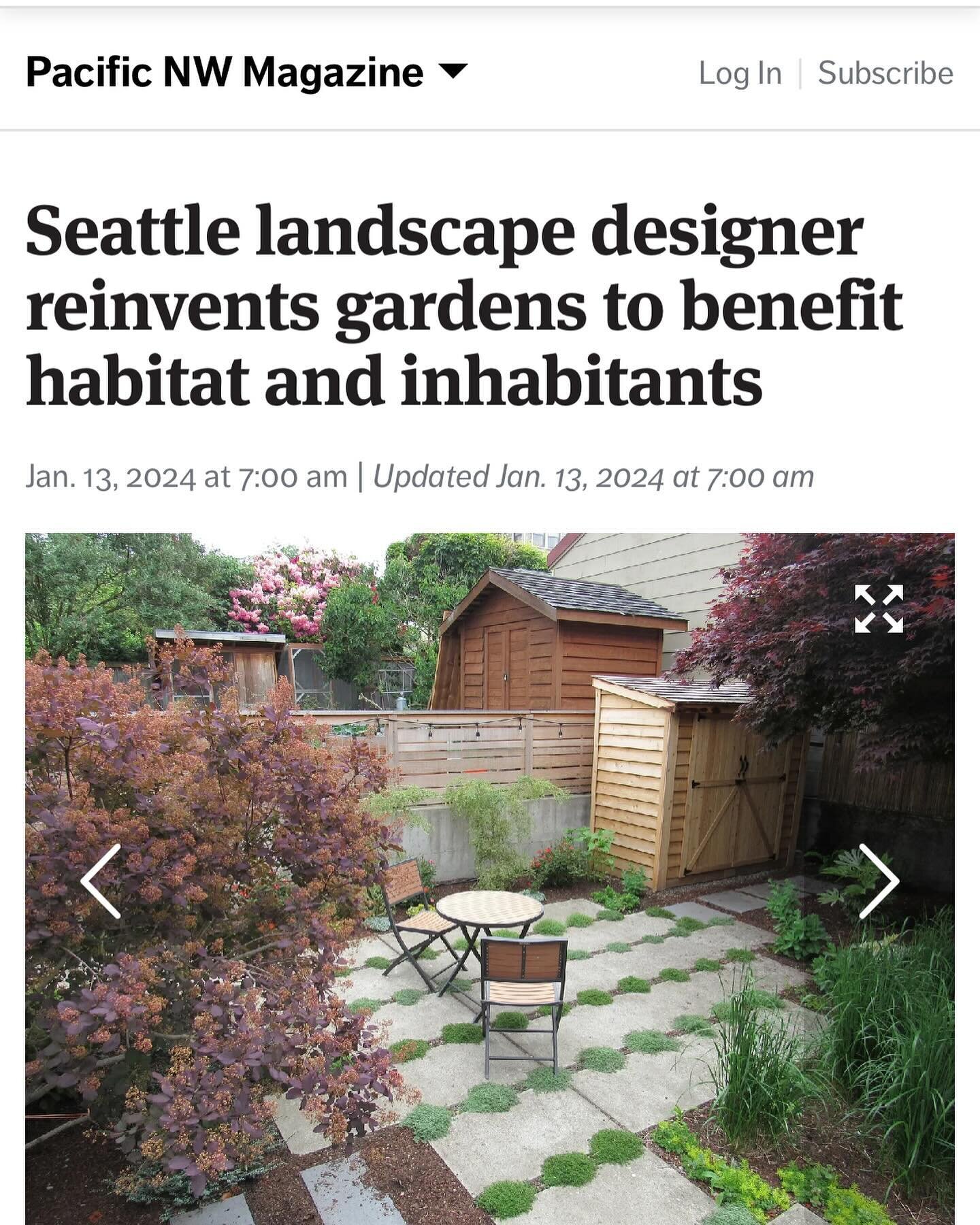 Thank you @gardenercook for our winter chat about garden making! And thank you @seattletimes for continuing to support this content even so many newspapers have ditched this line of stories. Here&rsquo;s to making more gardens that benefit the planet