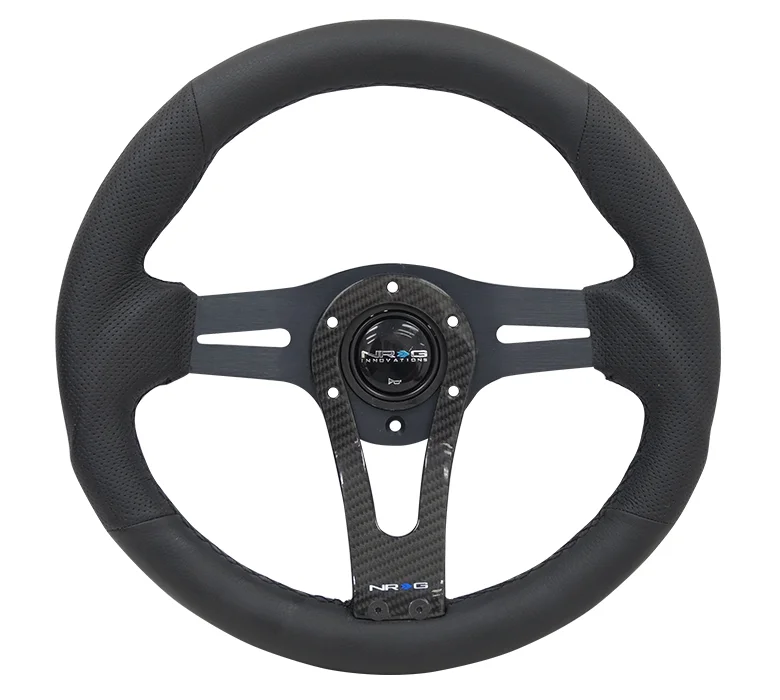 Blk w// Gloss Black Trim RST-001BK 320mm NRG Reinforced Steering Wheel
