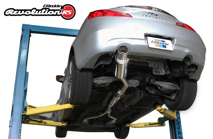 ***IN STOCK*** GReddy Revolution RS Exhaust 08-15 Infiniti G37 Coupe
Part Number: 10128103
Chassis: CPV36
Engine: VQ37HR
Type: Cat-back exhaust with single sided muffler
Number of pieces: 3pcs
Piping: 2x 63.5mm (2.5") - 76mm (3.0")
Tip: 1