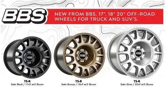 New Release from BBS Off-Road Wheels 

TS-R Series 

Colors Available 
Satin Black / Satin Bronze / Satin Silver

Sizes Available 
17&rdquo; / 18&rdquo; / 20&rdquo;

🏎 Aftermarket Performance Parts
💰Financing available
📧 info@kenjigarage.com
📲 71
