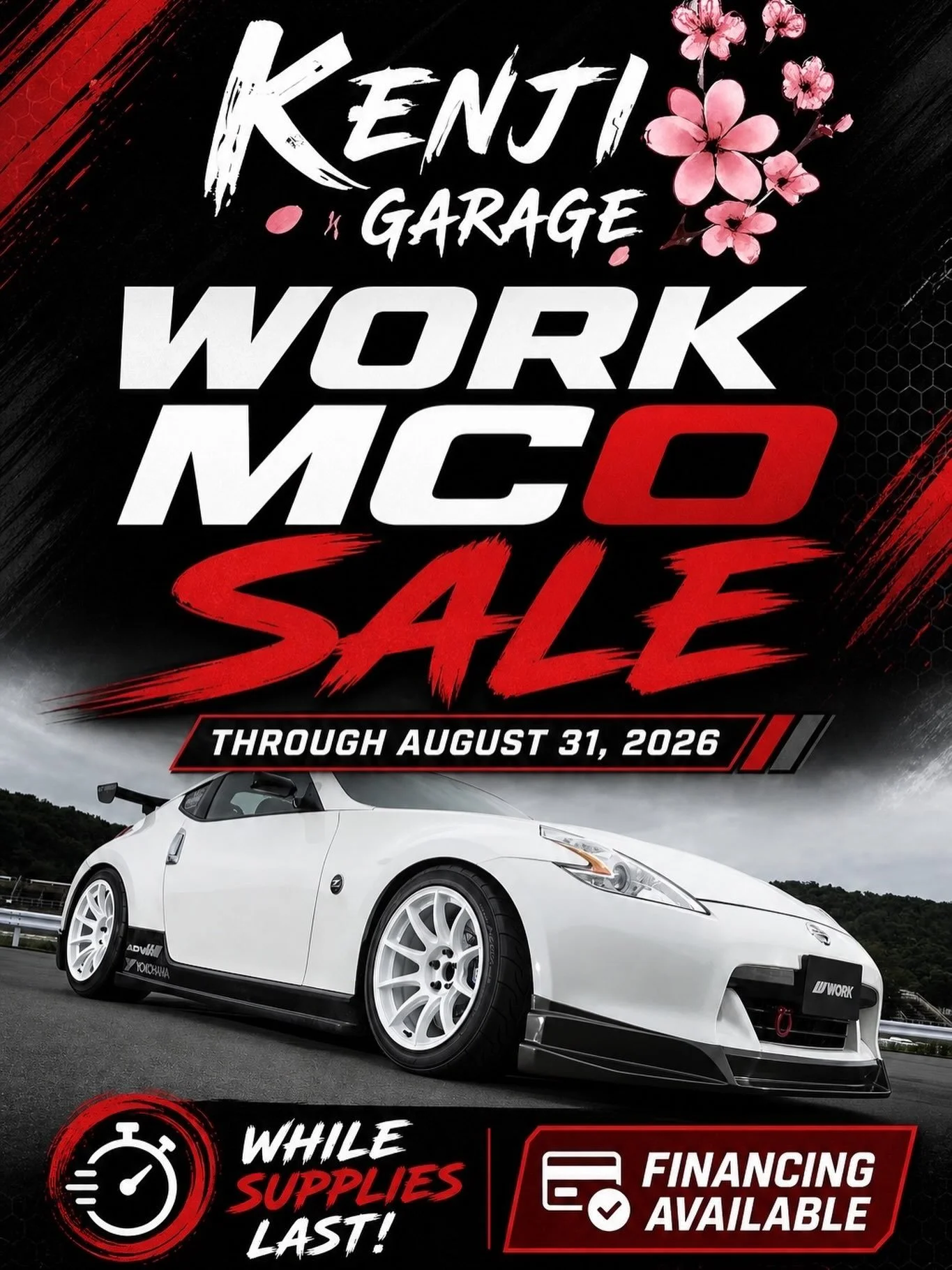 Kenji Garage clearance sales event on Work MC0 wheels 

🏎 Aftermarket Performance Parts
💰Financing available
📧 info@kenjigarage.com
📲 714-417-2698
🌎 Ship World Wide
💻 www.kenjigarage.com

#workwheels #370z #workmc0 #workemotion #kenjigarage