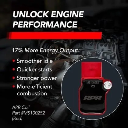 APR Ignition Coils available for VW / Audi / Porsche Platforms 

Direct-fit ignition coils engineered for reliable OEM-style fitment and ignition performance
Deliver consistent spark energy to promote efficient combustion and dependable power deliver