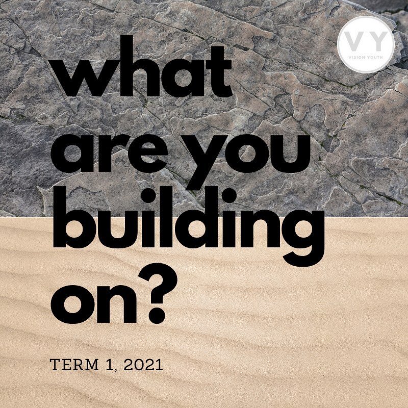 Looking forward to youth this Friday! 7-9pm @ Vision. A sneak peek into our theme for the next little while...are you building your life upon the firm foundation, the Rock that can&rsquo;t be shaken OR are you building your life on shifting sand - ak