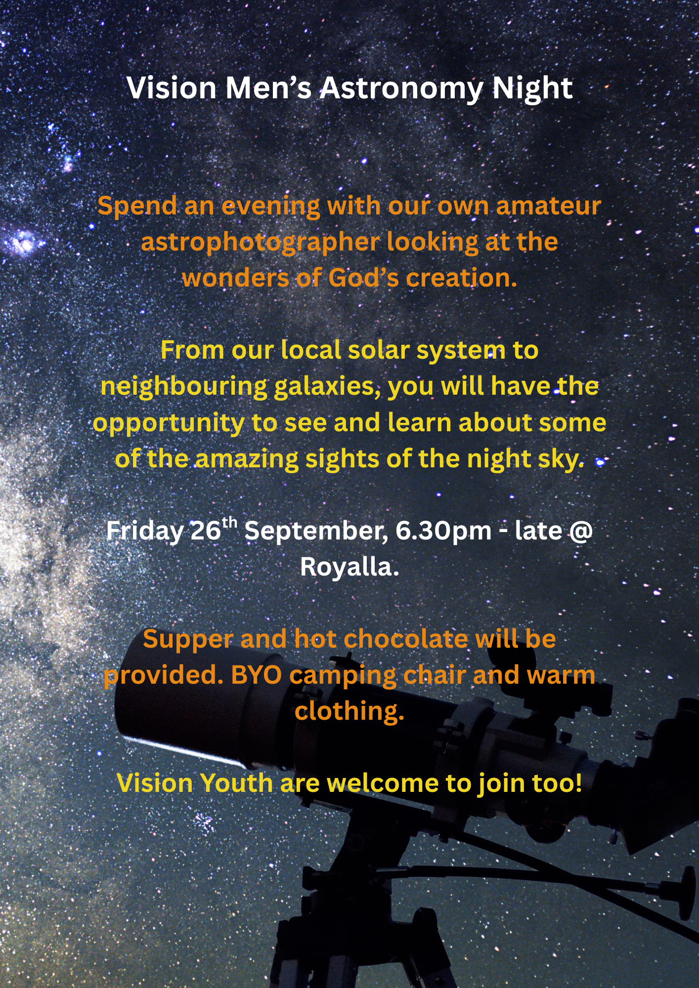 Vision Men's Astronomy Night