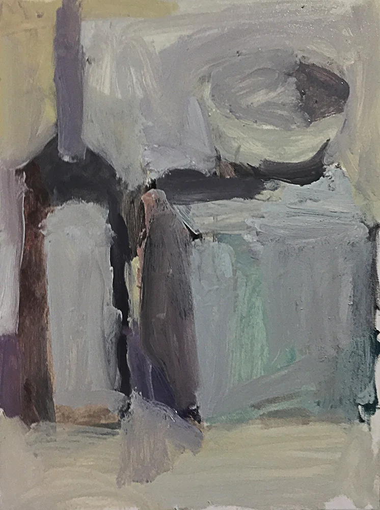 the bottle and cube oil on canvas 59 x 45 cm 2017