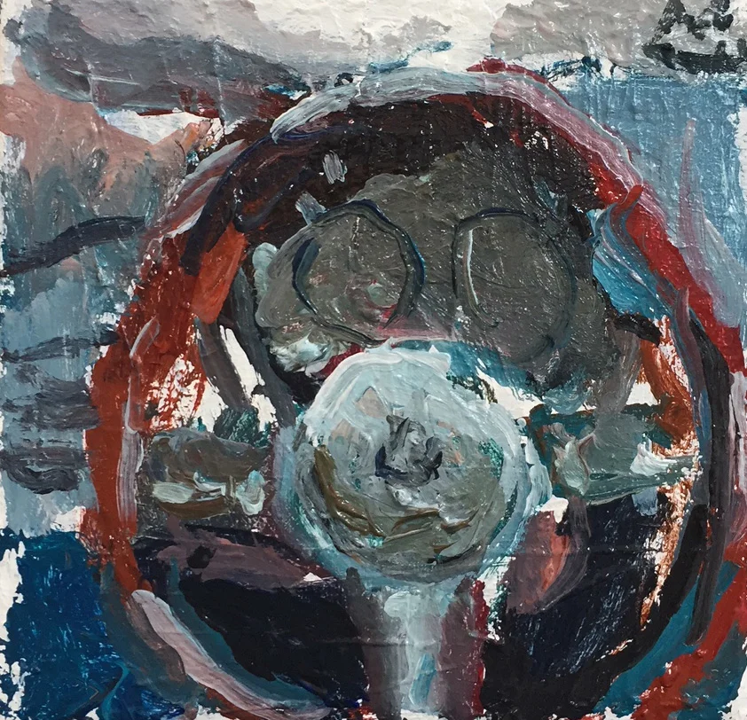 bmw steering wheel acrylic on canvas 20 x 20 cm 2018