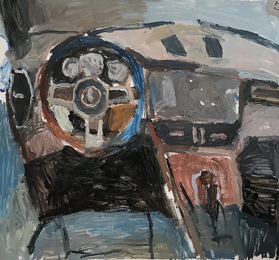 porsche dashboard acrylic on canvas 100 x 110 cm 2019