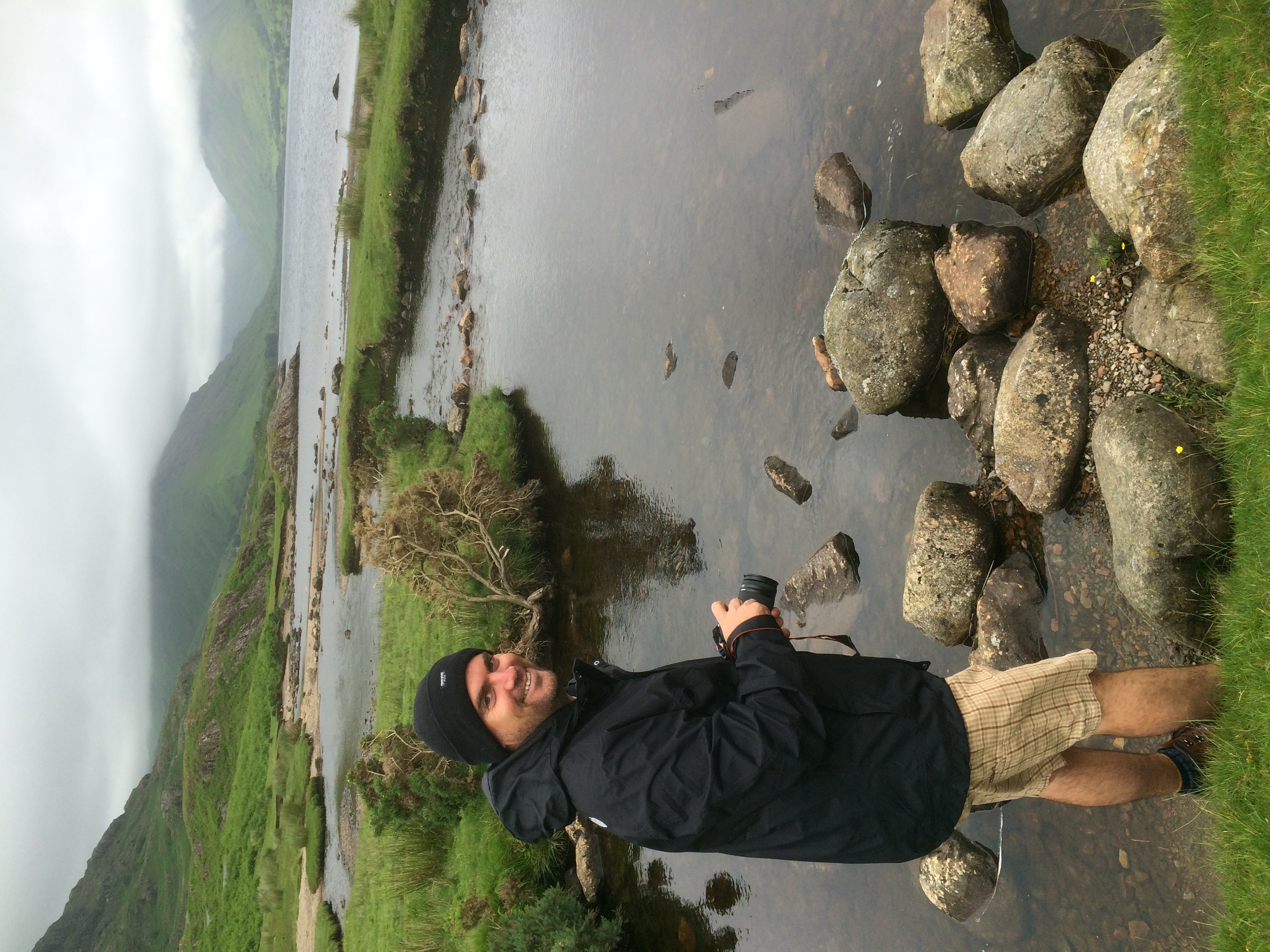 Adam considering taking a dip in Wast Water. Not really....