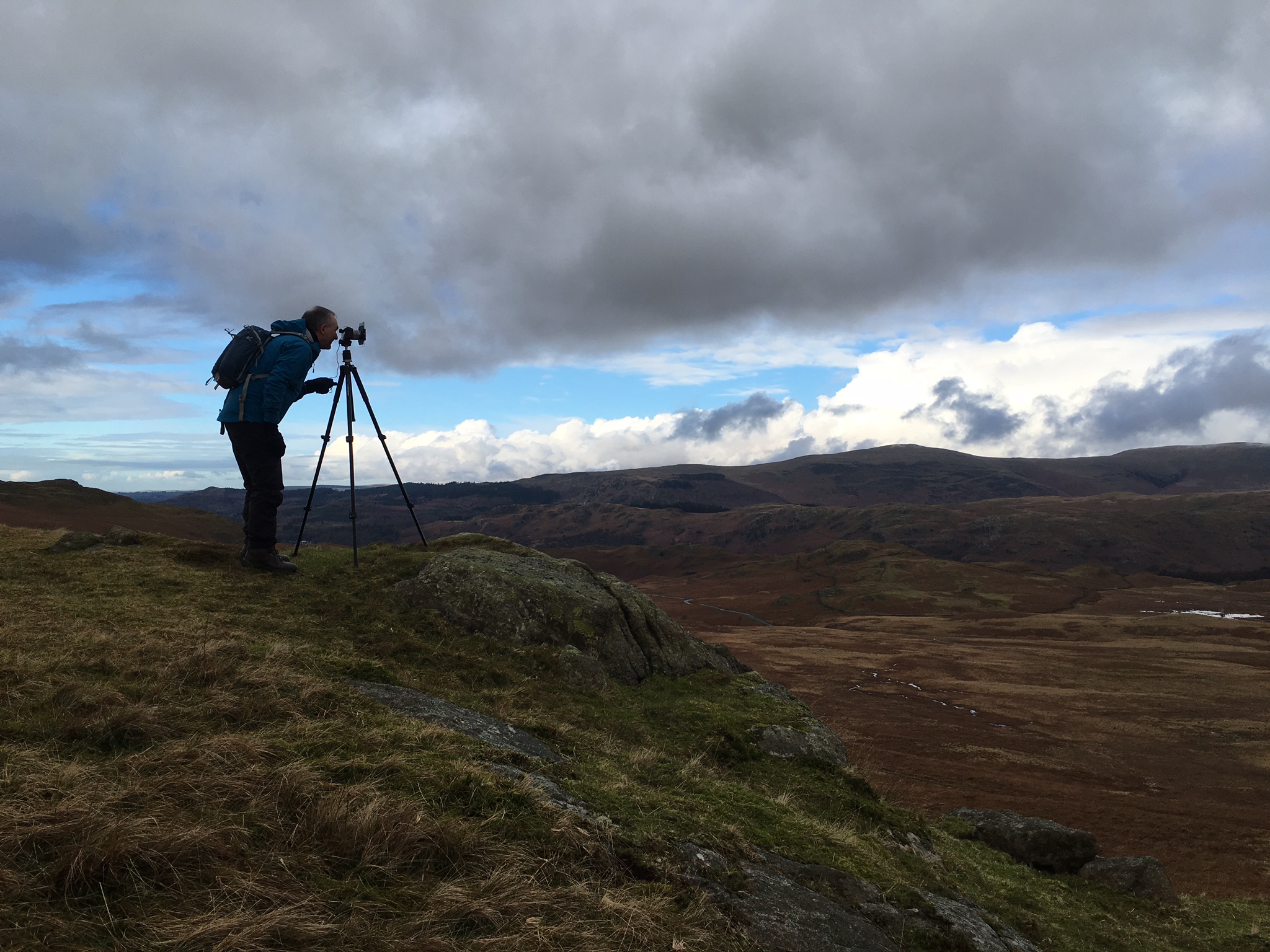 Andy on his workshop atop Birker Fell