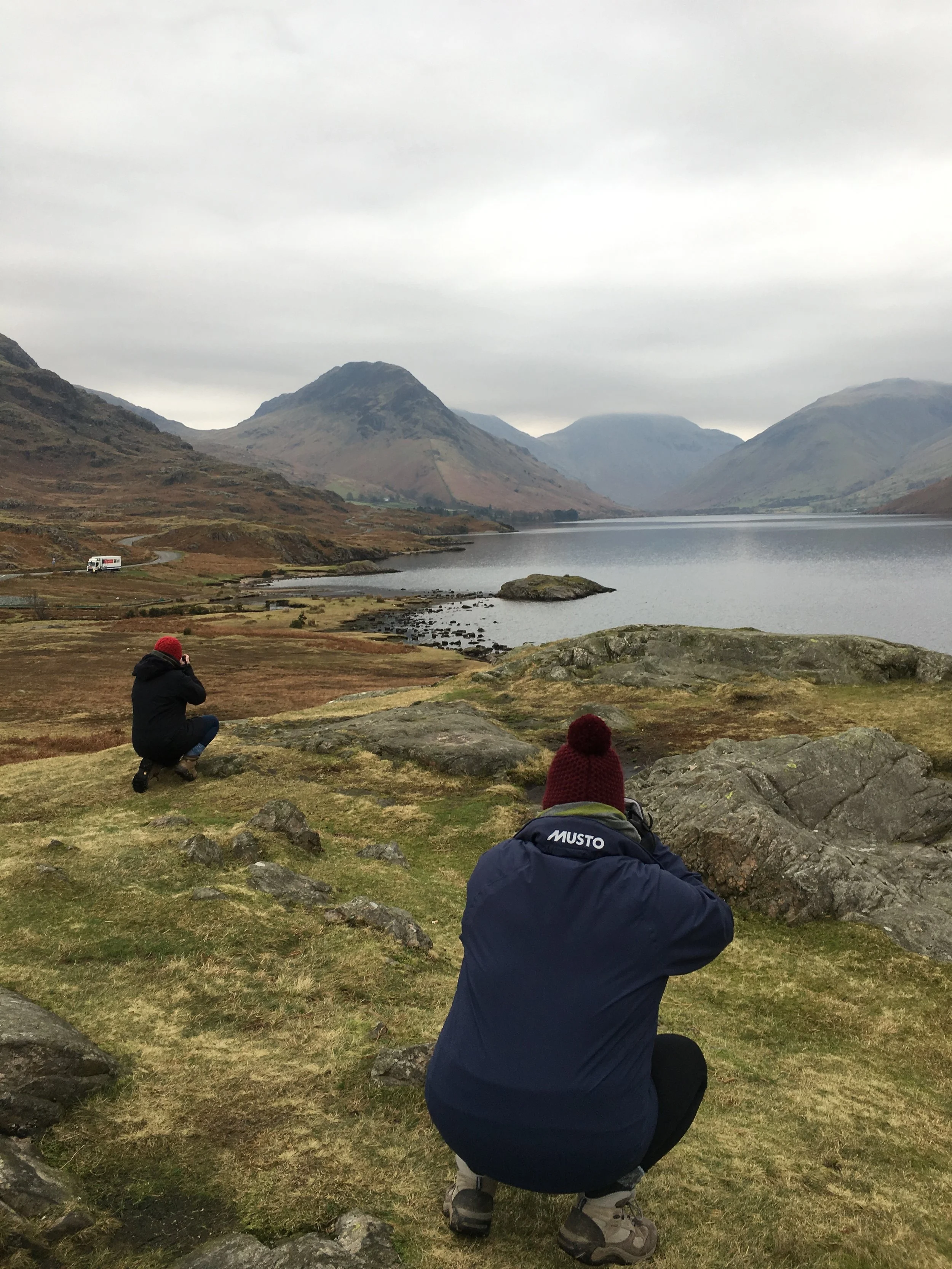 Rosie (nearest) and her mum Sara on their workshop last week. January and not a snowflake in sight...