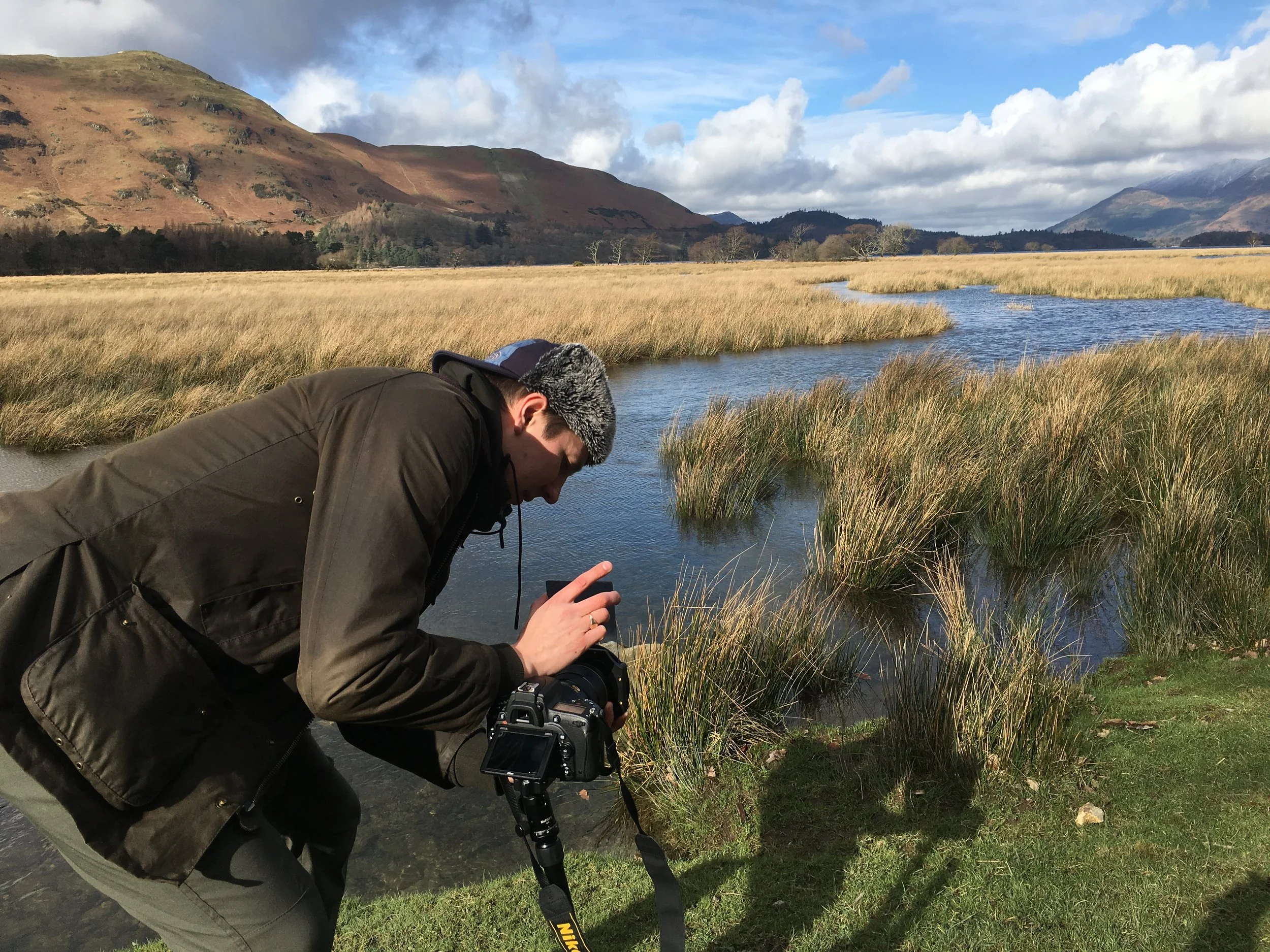 Chris by the shores of Derwent Water near Lodore before the heavens opened.
