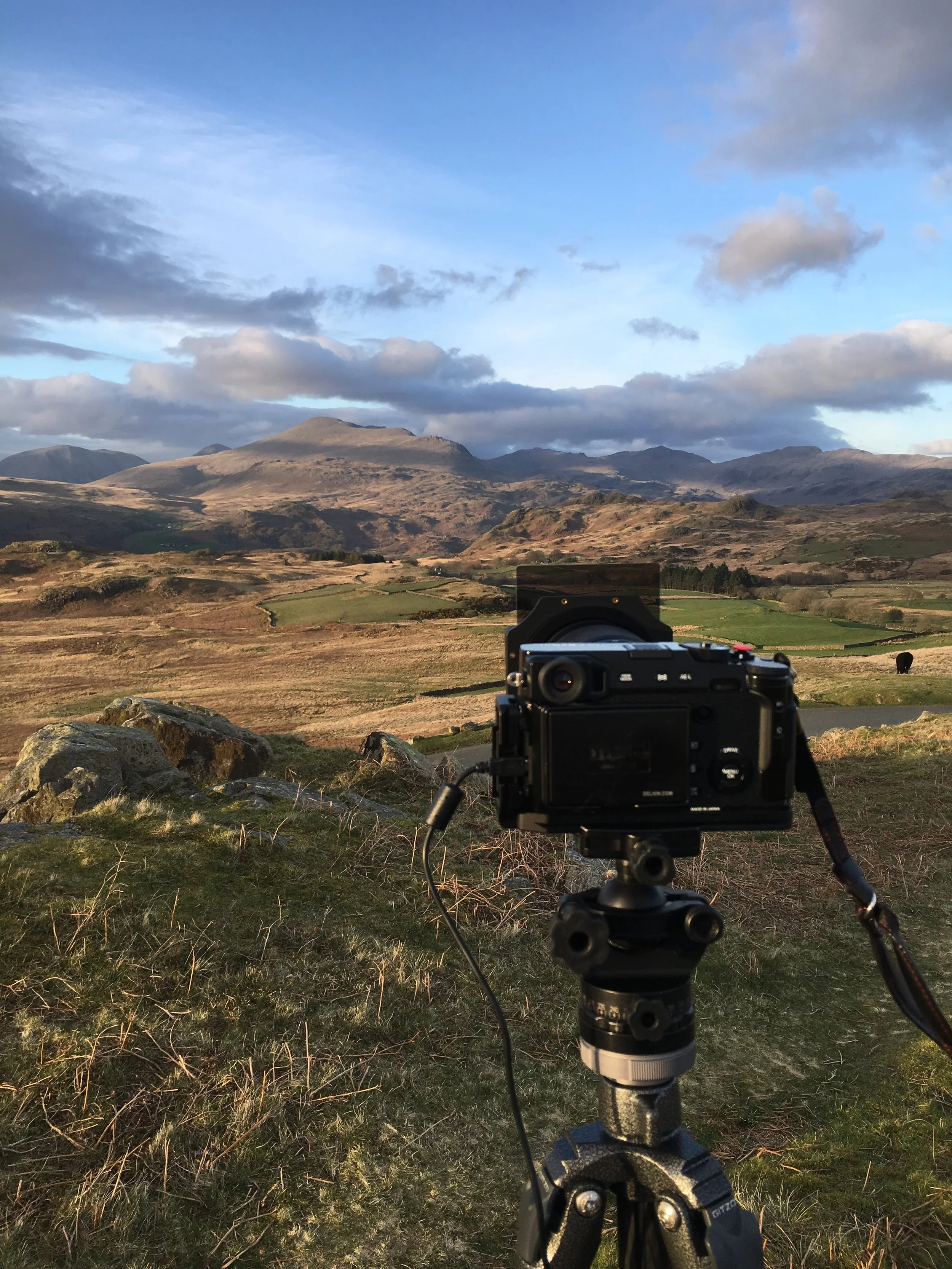 A glorious evening on Birker Fell but what you don't experience here in their iPhone image is the strength of the wind.