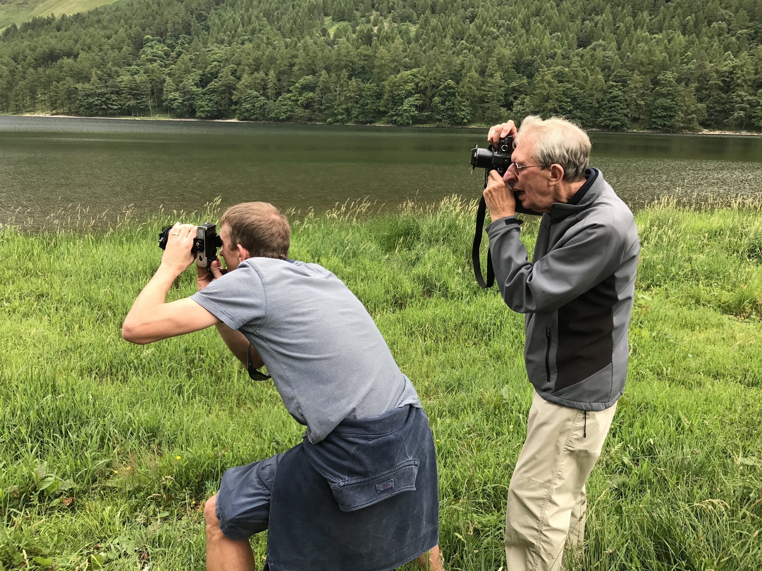 Father and son concentrating at Buttermere.