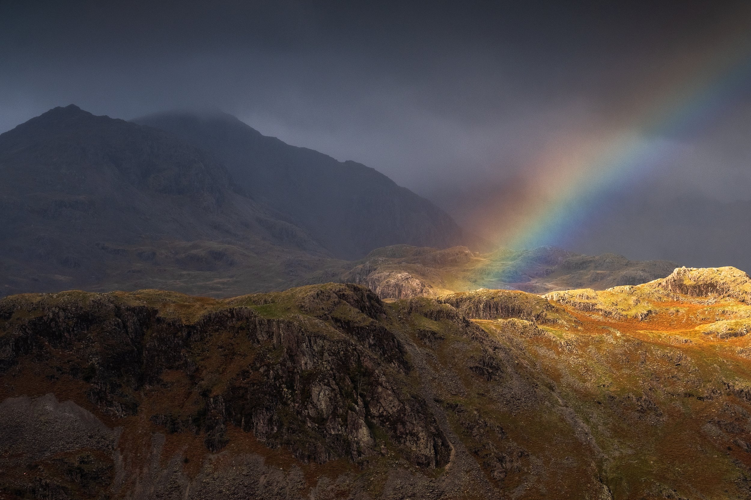 Explosion Of Light And Rainbow Above The River Esk In Autumnal Cumbria.jpg