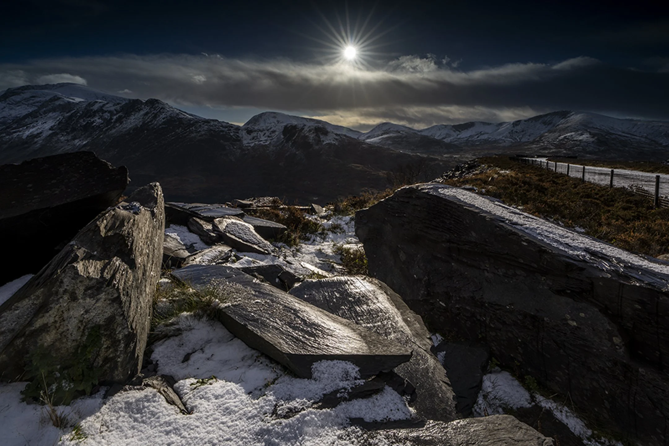 Sunshine and Snow Late Autumn At Dinorwig.jpg