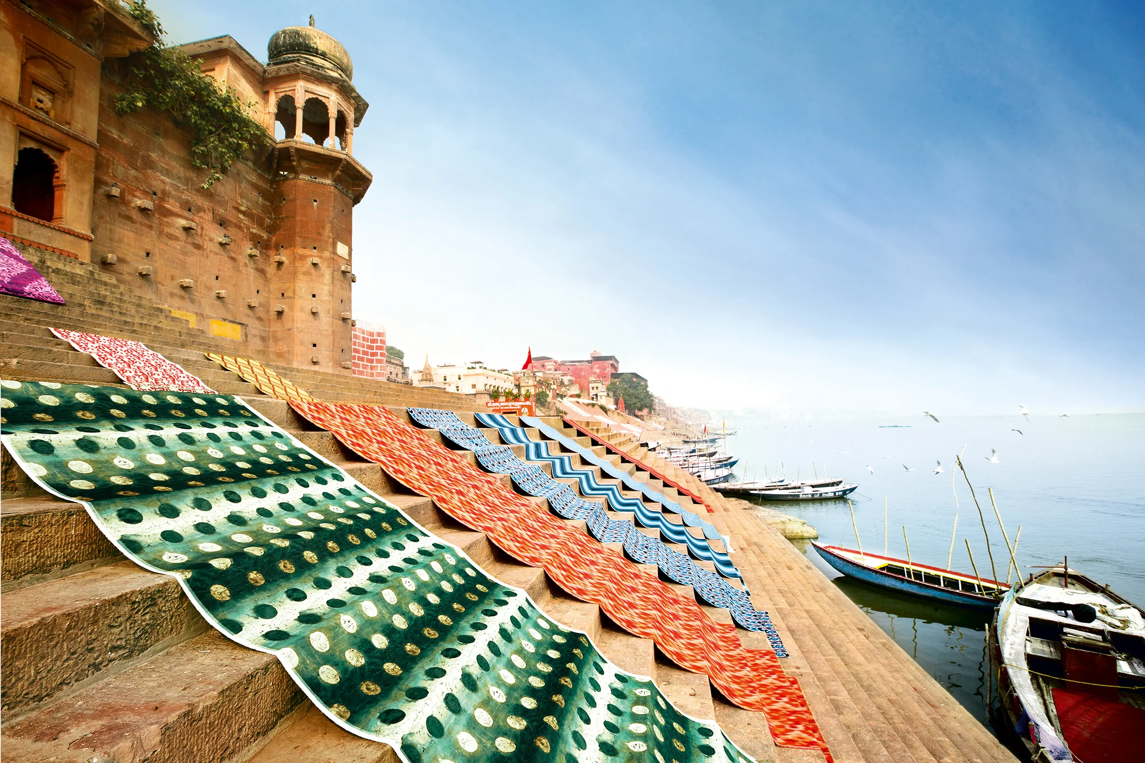 Textile shoot at the magical riverbanks of Varanasi