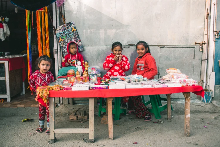 sweet little kids in red