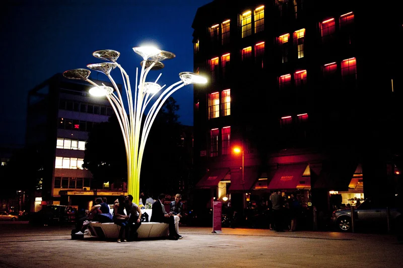 Solar tree street furniture - photograph by Ashley Bingham