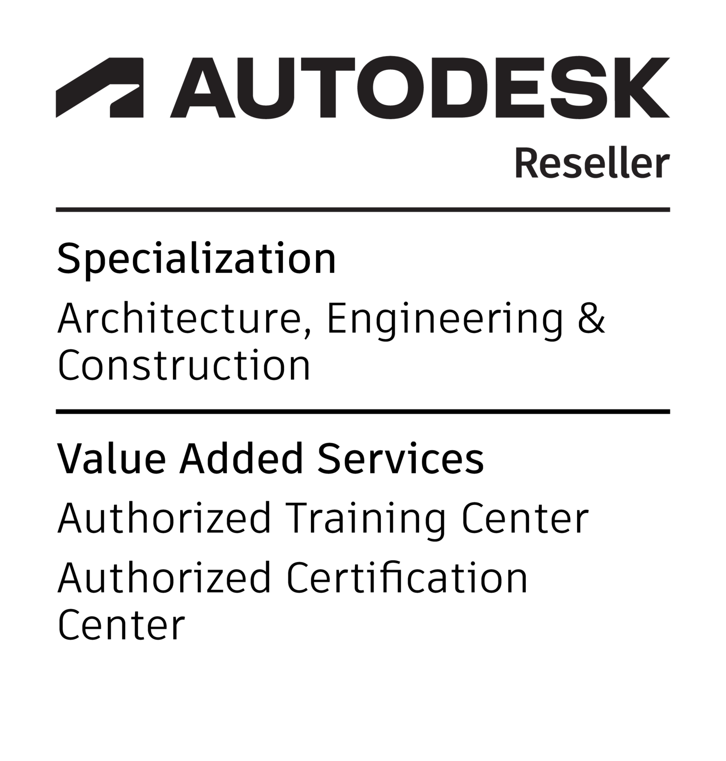 Imagem de um logotipo da Autodesk com a palavra 'Reseller', indicando um revendedor dos produtos Autodesk.