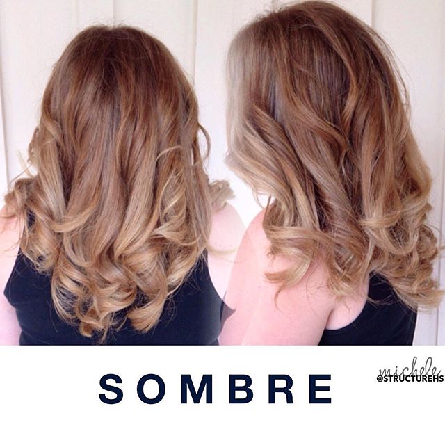 S O M B R E - Soft Ombre, a gradual fade from natural color at roots to lighter color on ends by Michele { @chelegranger } . #sombre #structurehs 🙌🏼