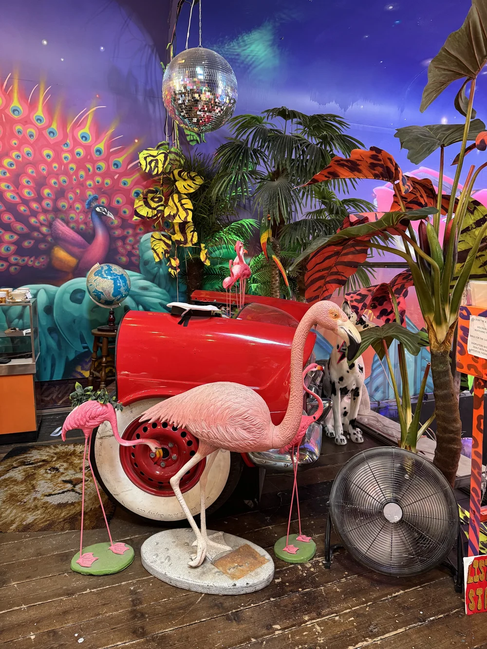 Amazing wall art at Vintage Garage Melbourne