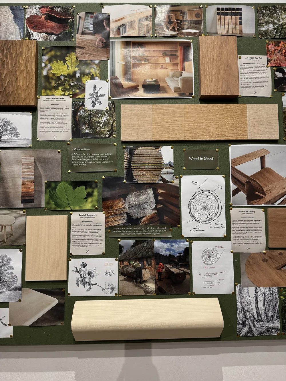 Benchmark sample boards at Clerkenwell