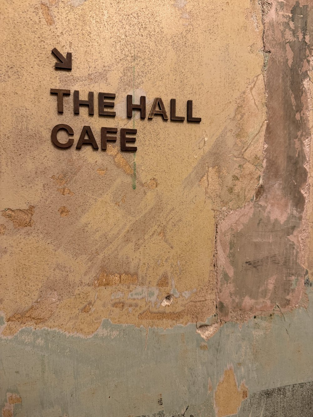 The Hall / Cafe direction sign at Old sessions House
