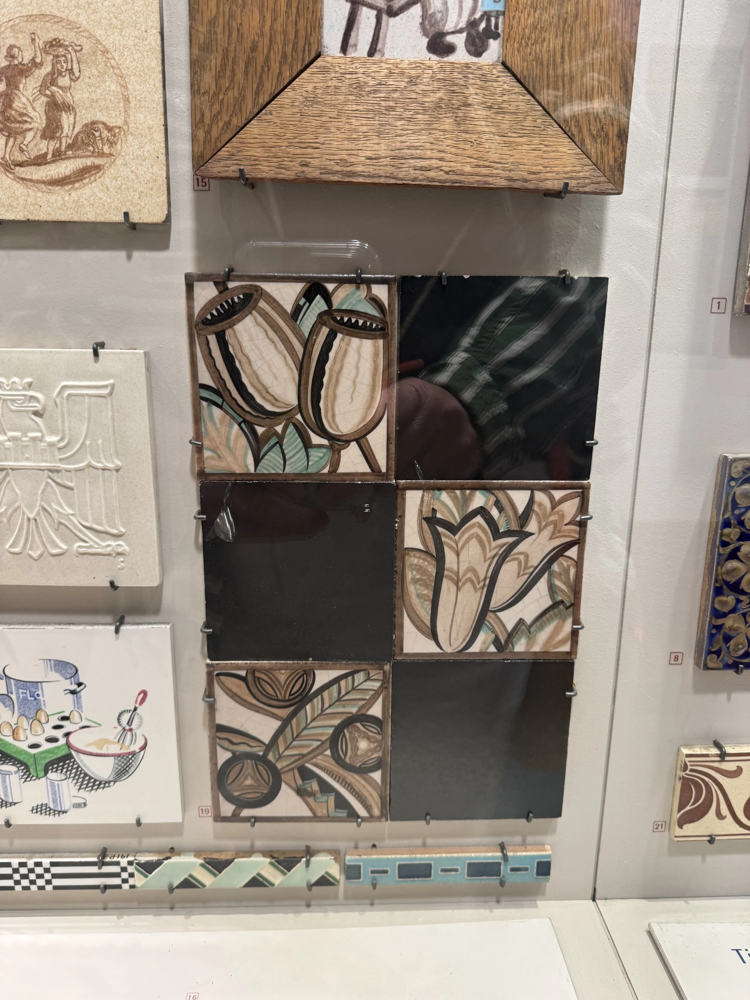 Display of decorative art tiles, Gladstone Pottery Museum