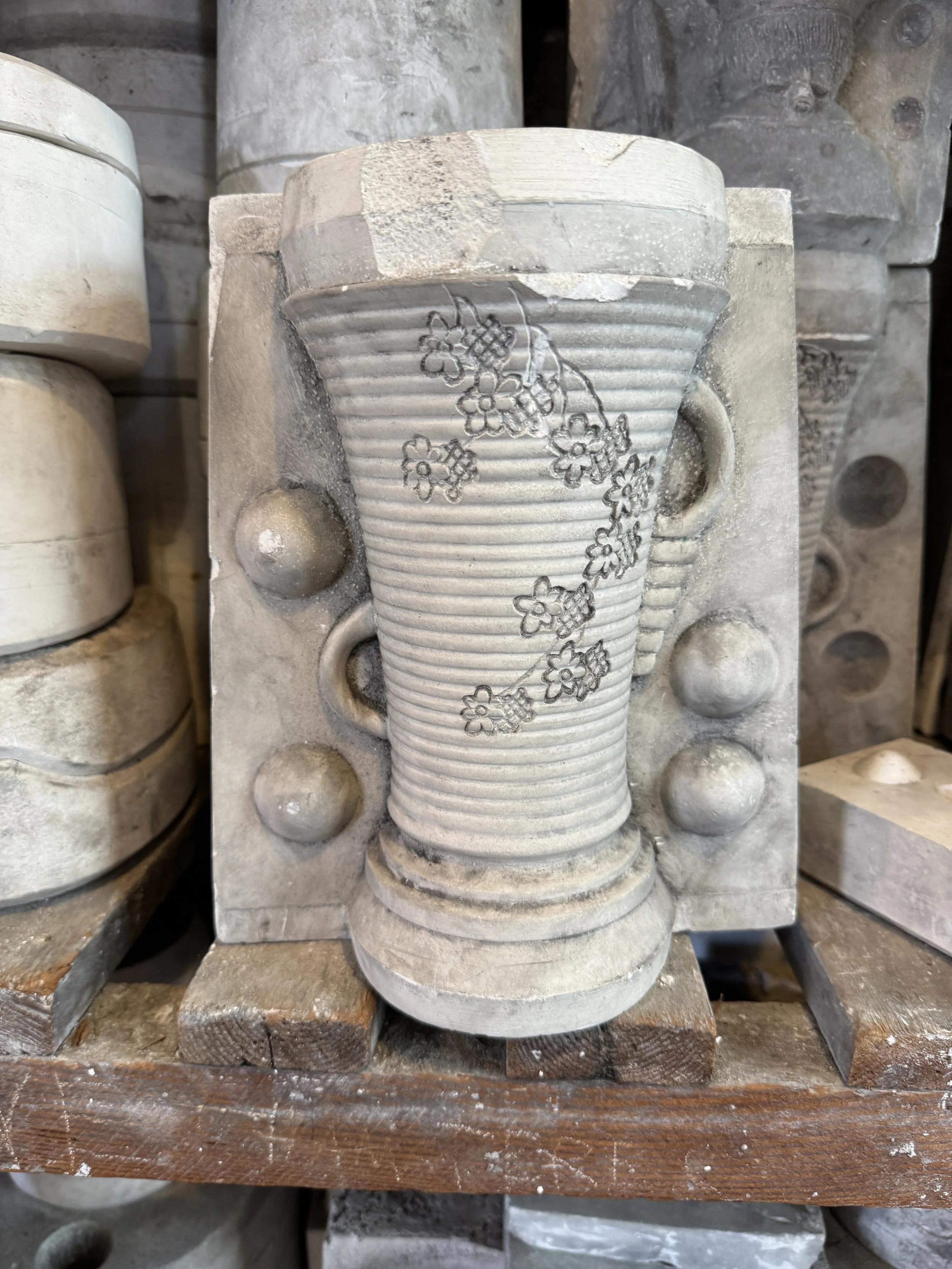 Plaster mould for a decorated vase, Gladstone Pottery Museum