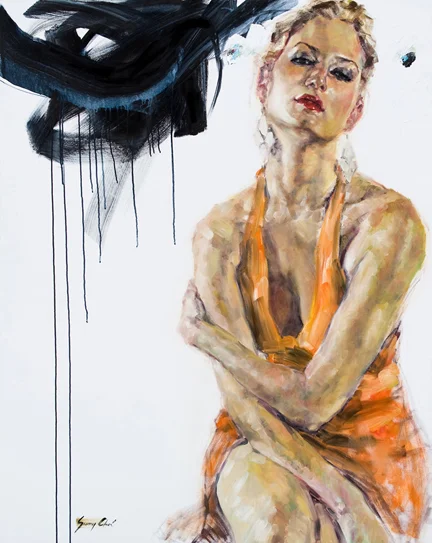 Brush with Beauty - 60 x 48 inches, Oil and Acrylic on Canvas - SOLD