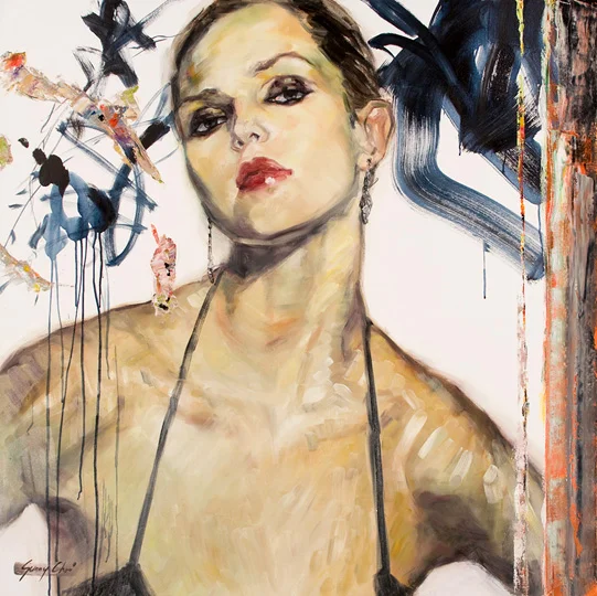 Bird of Paradise - 48 x 48 inches, Oil and Acrylic on Canvas
