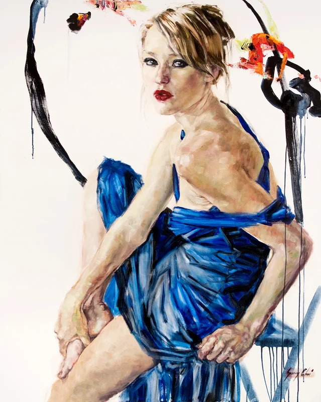 In The Dressing Room - 60 x 48 inches, Oil and Acrylic on Canvas - SOLD