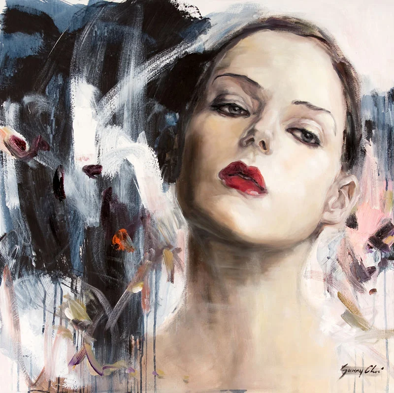 Midnight in Pink - 30 x 30 inches, Oil and Acrylic on Canvas - SOLD