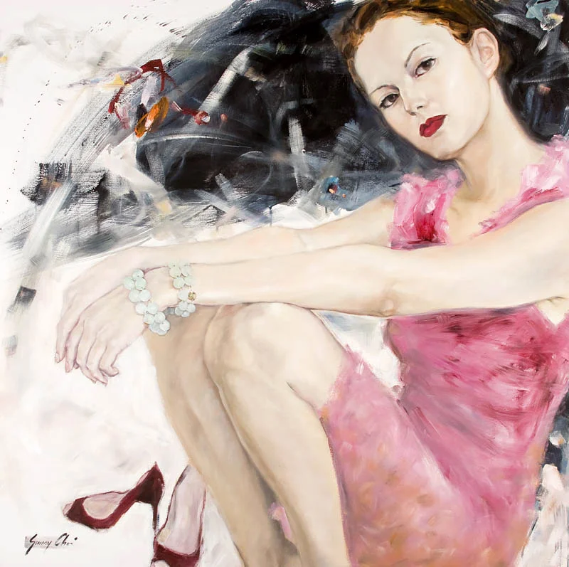 After the Party - 48 x 48 inches, Oil and Acrylic on Canvas - SOLD