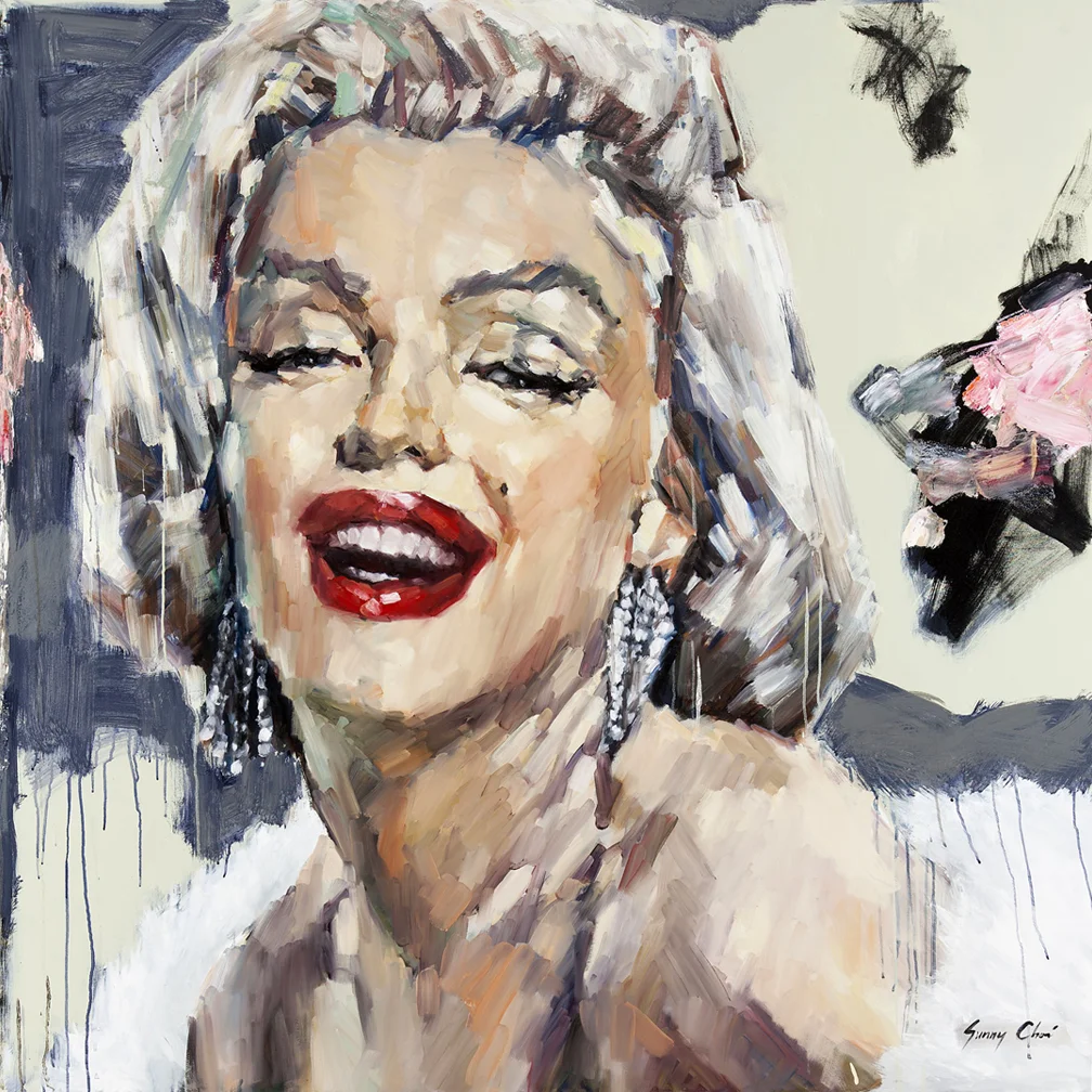 Marilyn a Closeup - 60 x 60 inches, Oil and Acrylic on Canvas