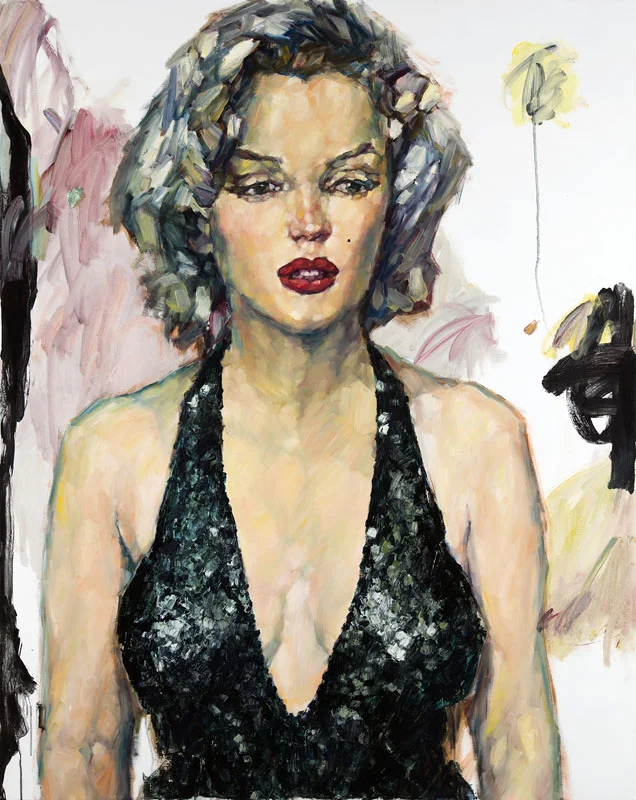 Marilyn, Between Takes - 60 x 48 inches, Oil and Acrylic on Canvas - SOLD