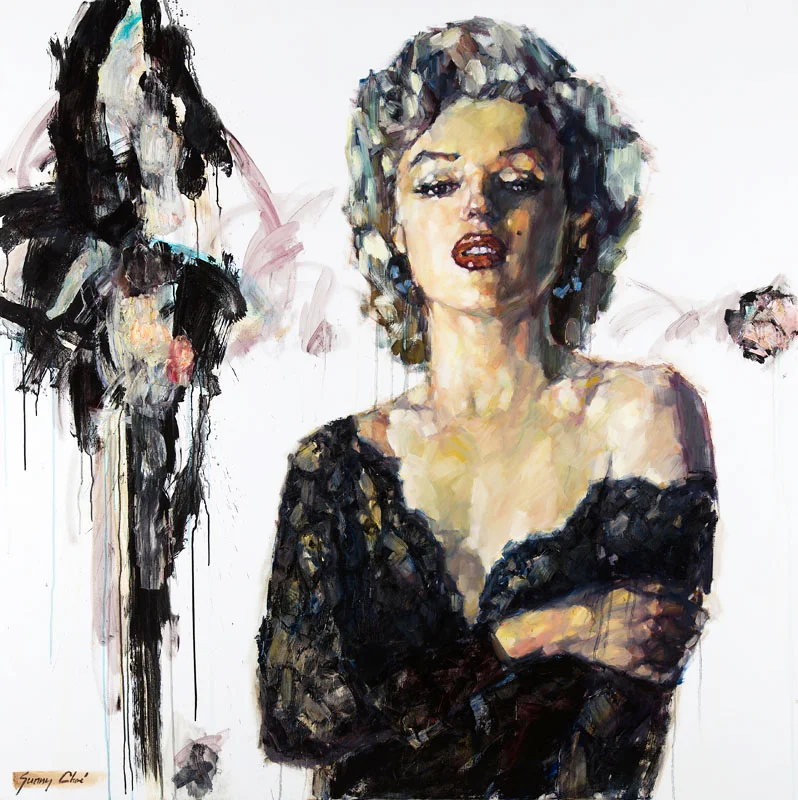 Marilyn At Night - 60 x 60 inches, Oil and Acrylic on Canvas - SOLD