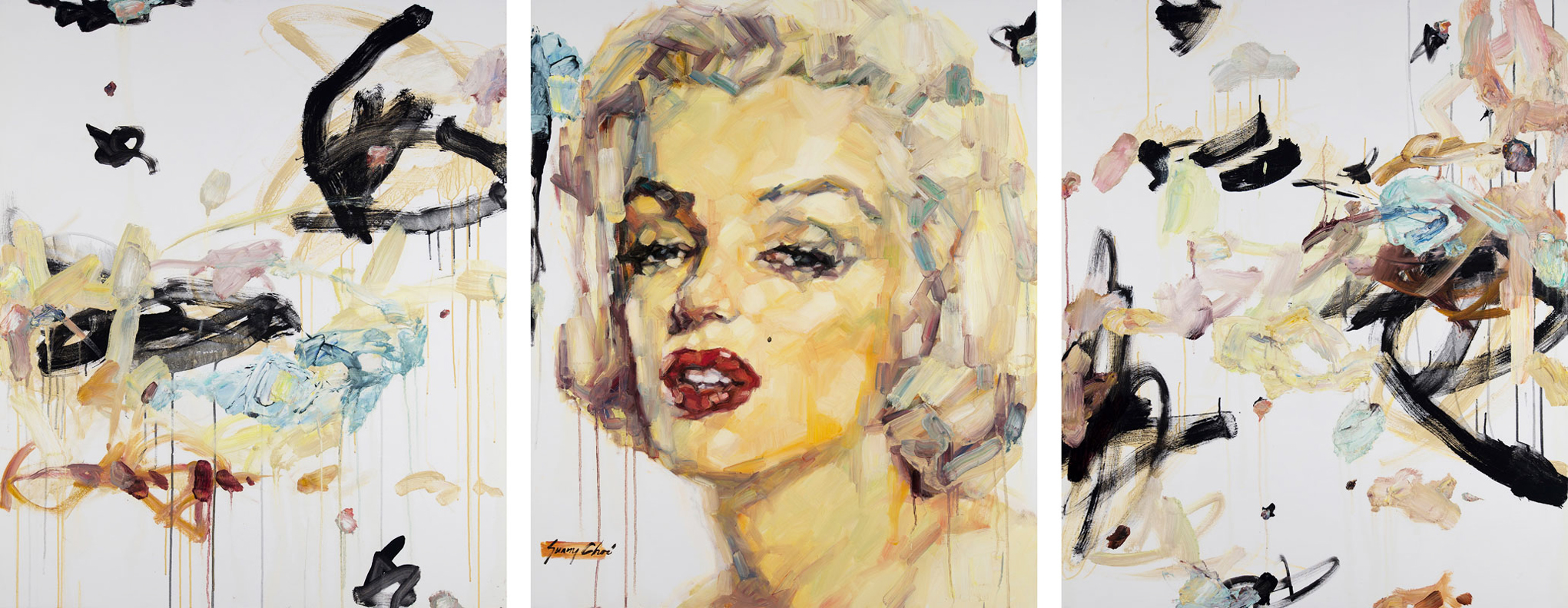 Postcard from Marilyn IV - triptych, each canvas 60 x 48 inches, oil and acrylic on canvas - SOLD