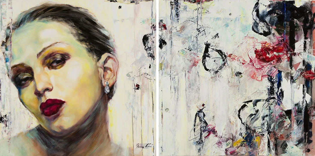Thoughts in Abstract II - diptych, each canvas 36 x 36 inches, oil and acrylic on canvas