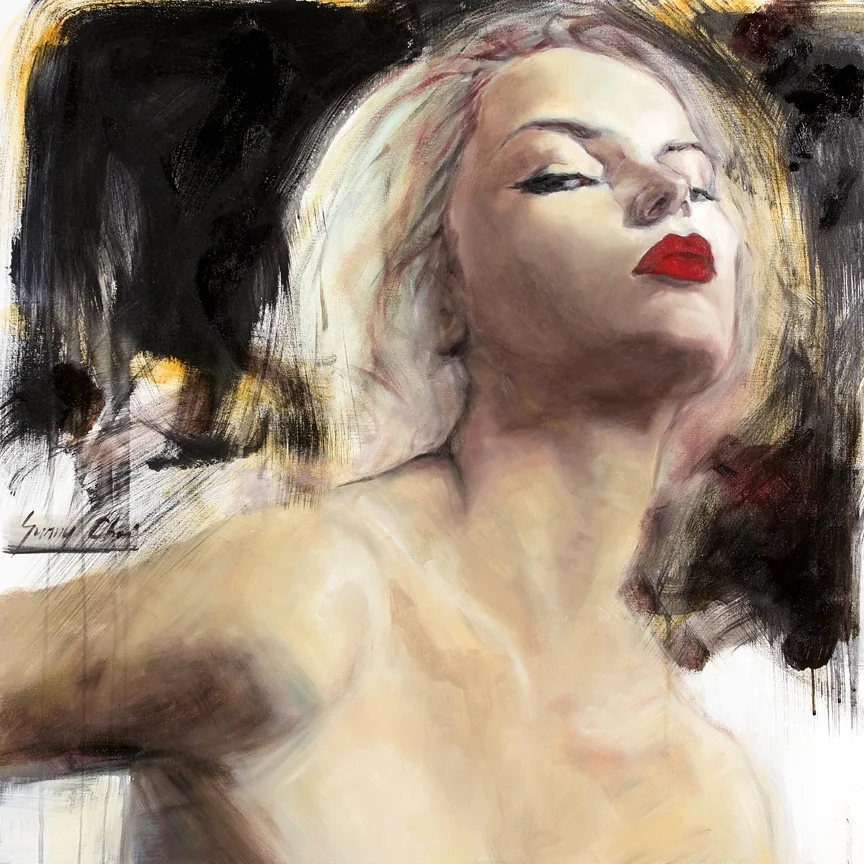 Blonde Attitude - 30 x 30 inches, Oil and Acrylic on Canvas - SOLD