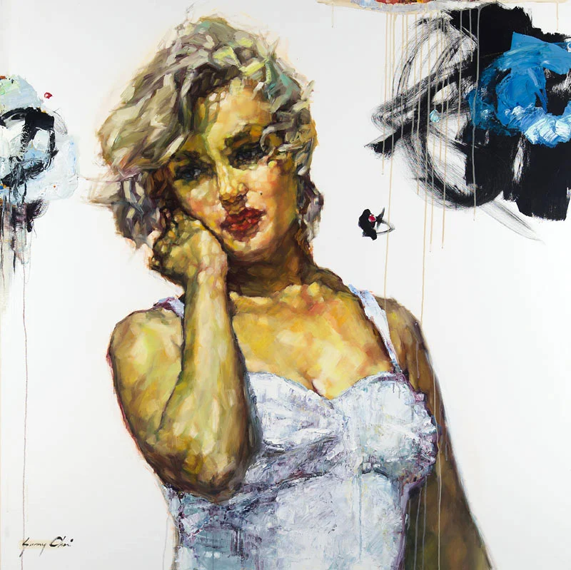 Marilyn all Alone - 60 x 60 inches, Oil and Acrylic on Canvas - SOLD