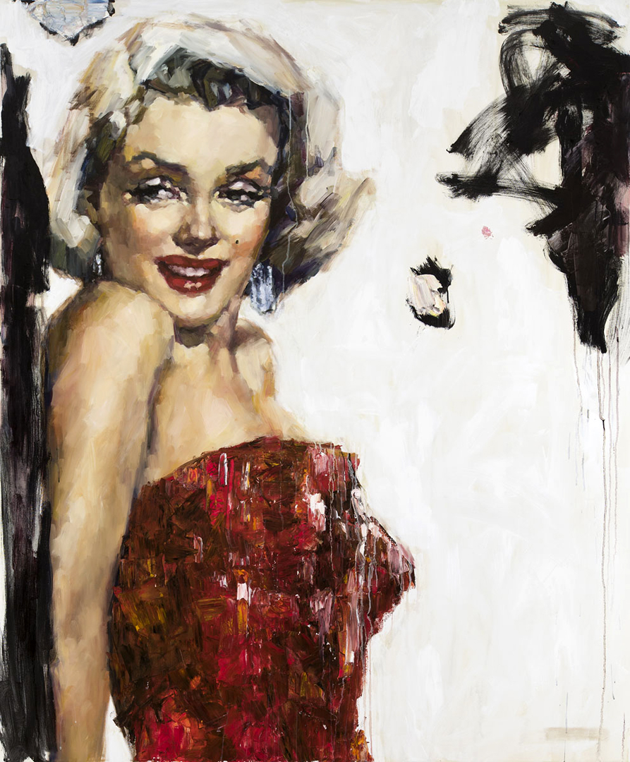Marilyn in Red III - 60 x 72 inches, Oil and Acrylic on Canvas - SOLD